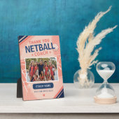 Moderne Netbal Teamfoto Coach Fotoplaat (Zijkant)