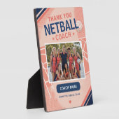 Moderne Netbal Teamfoto Coach Fotoplaat (Zijkant)