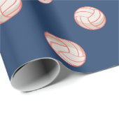 Moderne Netball Bal Koraal Roze Marine Cadeaupapier (Rol Hoek)