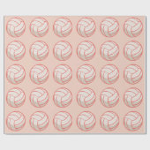 Moderne Netball Coral Roze Cadeaupapier (Vlak)