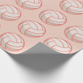 Moderne Netball Coral Roze Cadeaupapier (Hoek)