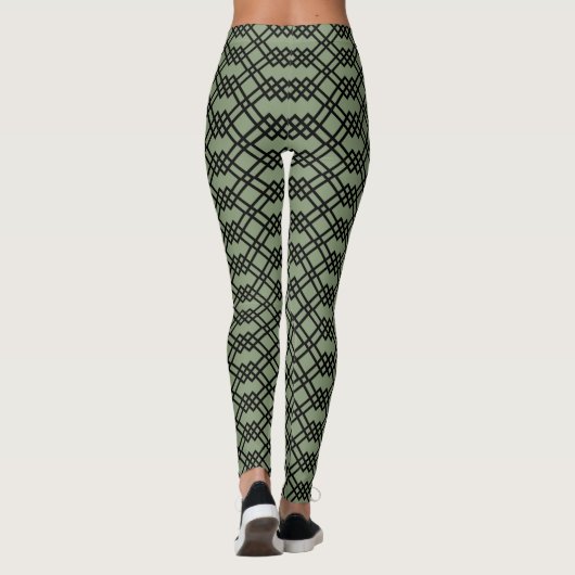 Moderne netroostrijk - Geometrische pagina Groene  Leggings (Achterkant)