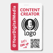 Moderne Netwerk-ID Rode Pas voor Contentmakers Badge (Voorzijde)