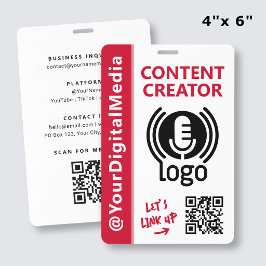 Moderne Netwerk-ID Rode Pas voor Contentmakers Badge