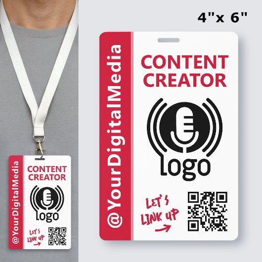 Moderne Netwerk-ID Rode Pas voor Contentmakers Badge