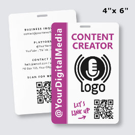 Moderne netwerkapass voor content creators - Roze  Badge