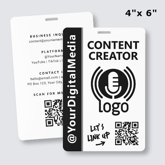 Moderne netwerkapass voor content creators - Zwart Badge