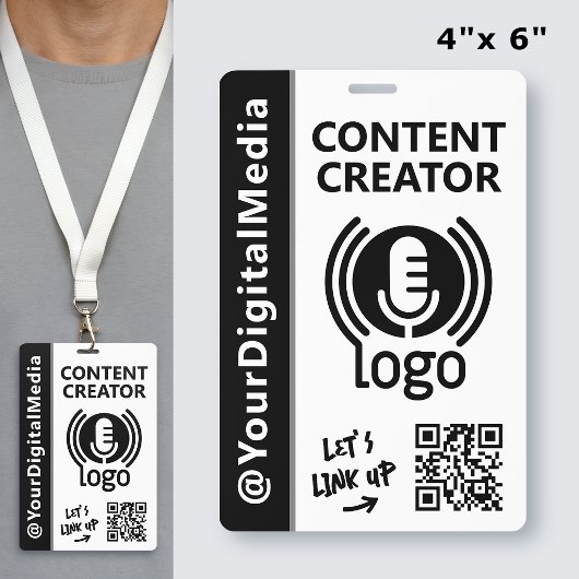 Moderne netwerkapass voor content creators - Zwart Badge