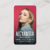 Moderne Netwerkfoto QR-code voor afgestudeerde stu Visitekaartje (Voorkant)