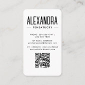 Moderne Netwerkfoto QR-code voor afgestudeerde stu Visitekaartje (Achterkant)