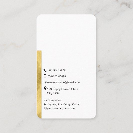 Moderne netwerkverbinding Trendy Gold QR-code Visitekaartje (Achterkant)