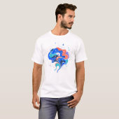 Moderne Neurodivergente Abstracte Hersenvorm Kunst T-shirt (Voorkant volledig)