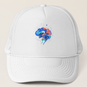Moderne Neurodivergente Abstracte Hersenvorm Kunst Trucker Pet