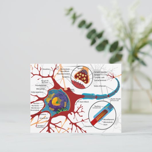 Moderne neuronstijl briefkaart (Staand voorkant)