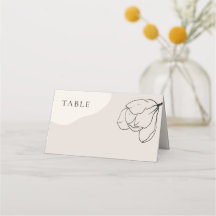Moderne neutraal Boho Floral Wedding Place Card