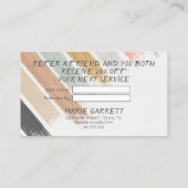 Moderne neutraal Waterverf penseelstreken Aanbevelingskaartje (Achterkant)