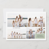 Moderne Neutral 5 foto Elegant Dubbelzijdig Feestdagenkaart (Voorkant)