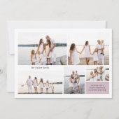 Moderne Neutral 5 foto Elegant Dubbelzijdig Feestdagenkaart (Voorkant)