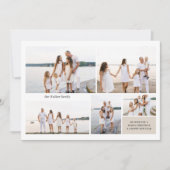 Moderne Neutral 5 foto Elegant Dubbelzijdig Feestdagenkaart (Voorkant)