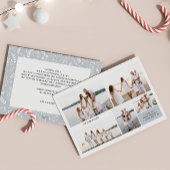 Moderne Neutral 5 foto Elegant Dubbelzijdig Feestdagenkaart