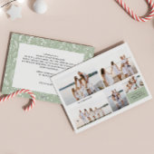 Moderne Neutral 5 foto Elegant Dubbelzijdig Feestdagenkaart