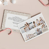 Moderne Neutral 5 foto Elegant Dubbelzijdig Feestdagenkaart