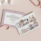 Moderne Neutral 5 foto Elegant Dubbelzijdig Feestdagenkaart