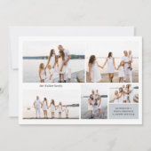 Moderne Neutral 5 foto Elegant Dubbelzijdig Feestdagenkaart (Voorkant)