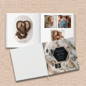Moderne Neutral boho baby fotoboek aandenken Gastenboek