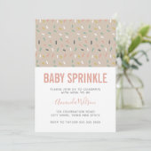 Moderne Neutral Pink Baby Girl Sprinkle Uitnodigin Kaart (Staand voorkant)