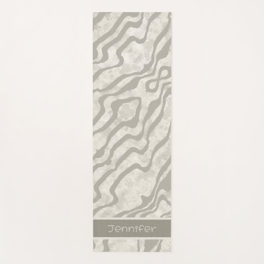 Moderne Neutral Stripe Abstracte Cream Inspirivity Yogamat (Voorkant)