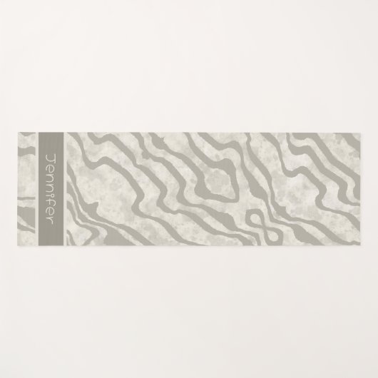 Moderne Neutral Stripe Abstracte Cream Inspirivity Yogamat (Voorkant (horizontaal))