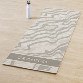 Moderne Neutral Stripe Abstracte Cream Inspirivity Yogamat