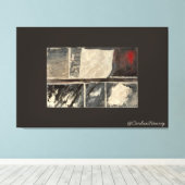 Moderne Neutrale Abstracte Getextureerde Kunst Canvas Afdruk (Insitu (Houten vloer))