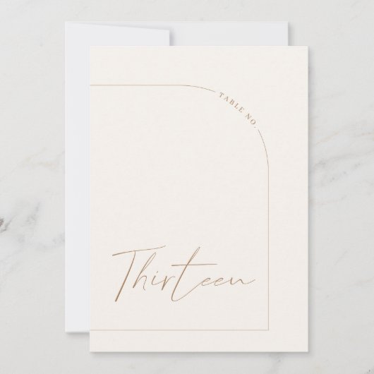 Moderne Neutrale Arch Tabel Dertien Tabel Aantal Kaart (Voorkant)