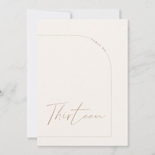 Moderne Neutrale Arch Tabel Dertien Tabel Aantal Kaart (Achterkant)