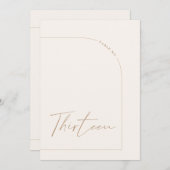 Moderne Neutrale Arch Tabel Dertien Tabel Aantal Kaart (Voorkant / Achterkant)