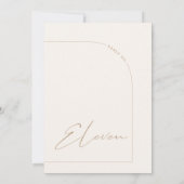 Moderne Neutrale Arch Tabel Eleven Tabel Nummer Kaart (Achterkant)