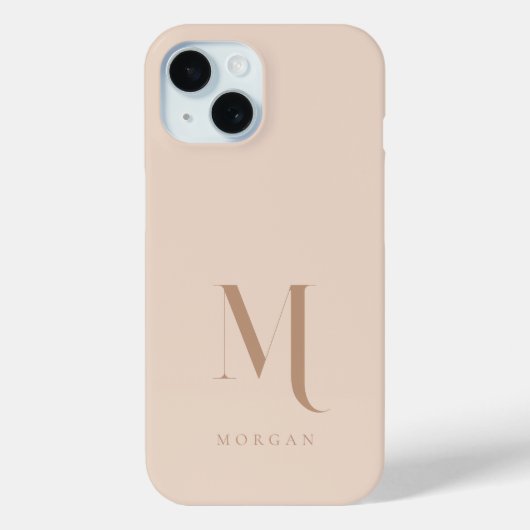 Moderne Neutrale Beige Aangepaste Monogram Case-Mate iPhone Case (Achterkant)
