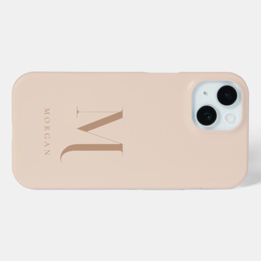 Moderne Neutrale Beige Aangepaste Monogram Case-Mate iPhone Case (Achterkant (horizontaal))