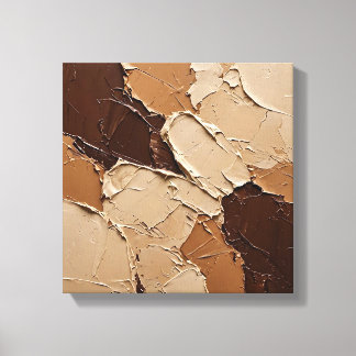 Moderne neutrale beige chocoladebruine paletmuur canvas afdruk