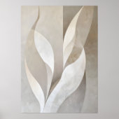 Moderne neutrale bladeren esthetische kunst aan de poster (Voorkant)