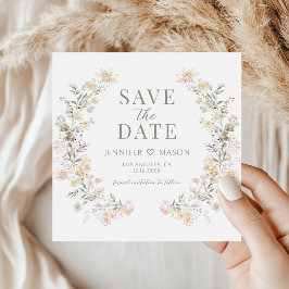 Moderne Neutrale Bloemige Save The Date Foto Uitno