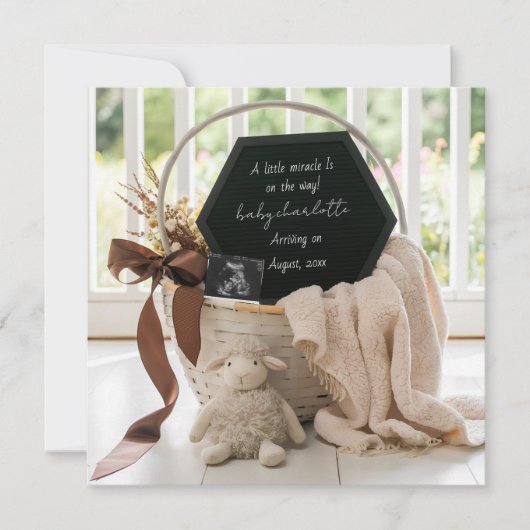 Moderne Neutrale Boerderij Zwangerschapsaankondigi Kaart (Voorkant)
