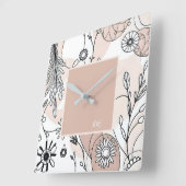 Moderne Neutrale Boho Bruine Esthetiek Vierkante Klok (Hoek)