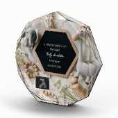 Moderne Neutrale Boho zwangerschapsaankondiging Fotoblokken (Rechts)