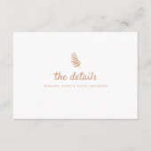 Moderne neutrale bruiloft details QR-code Informatiekaartje (Voorkant)