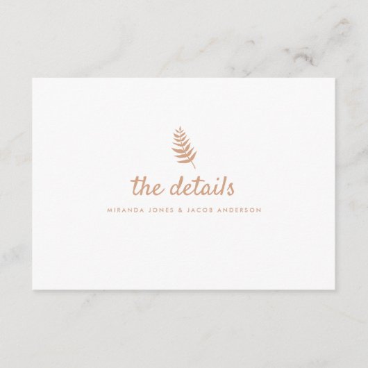 Moderne neutrale bruiloft details QR-code Informatiekaartje (Voorkant)