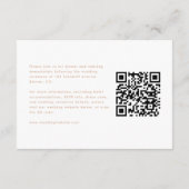 Moderne neutrale bruiloft details QR-code Informatiekaartje (Achterkant)
