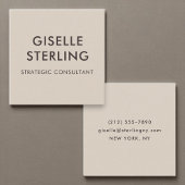 Moderne neutrale bruine moderne minimale typografi vierkante visitekaartje